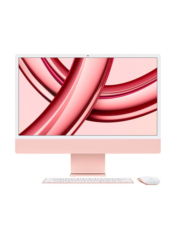 Apple iMac Desktop Computer, 24-Inch 4.5K Retina Display, Apple M1 Chip 8 Core GPU, 8GB RAM, 256GB SSD, English Keyboard, Pink