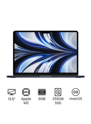 Apple MacBook Air Laptop, 13.6" Liquid Retina Display, Apple M2 Chip 8-Core CPU, 256GB SSD, 8GB RAM, Intel UHD 8-Core Graphics, EN/AR-KB, macOS, MLY33AB/A, Midnight, Middle East Version