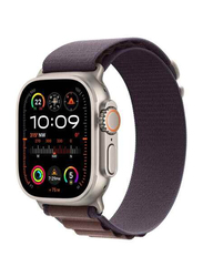 Apple Ultra 2 LTE 49mm Smartwatch, GPS + Cellular, Titanium Case with Large Indigo Alpine Loop