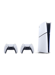 Sony PlayStation 5 Slim Disc Edition Console, 1TB, with 2 DualSense Wireless Controller Double Pack, White (International Version)