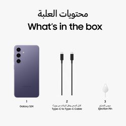 SAMSUNG Galaxy S24, AI Phone, 128GB Storage, Cobalt Violet, 8GB RAM, Android Smartphone, 50MP Camera, Long Battery Life (UAE Version)