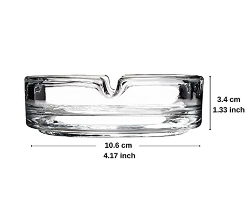 Destalya Glass Ashtrays, 2 Pieces, Clear