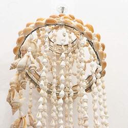 Healifty Beautiful Sea Shell Hanging Wind Chimes, White/Beige