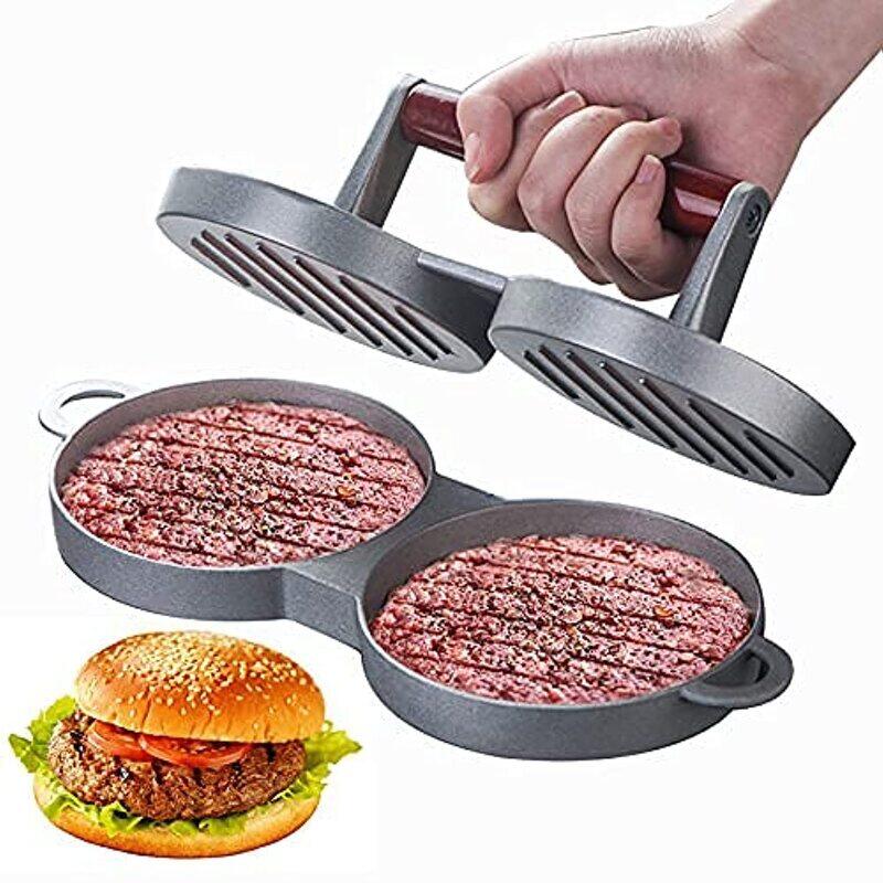 

Qwert Double Hole Burger Press Hamburger Maker, Grey