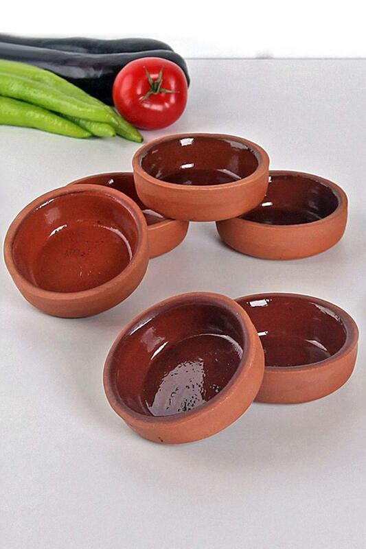 Baykul 6-Piece Handmade Clay Pots, Brown