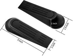 MixColours Heavy Duty Rubber Door Wedge, 10 Pieces, Black