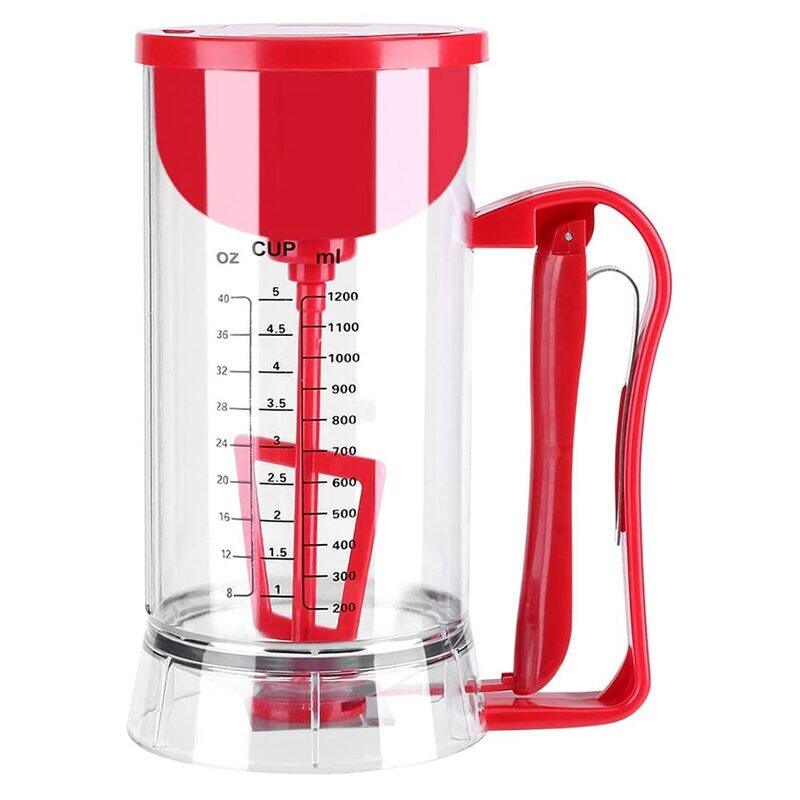 

Exrp 1200ml Electric Batter Dispenser, Clear/Red