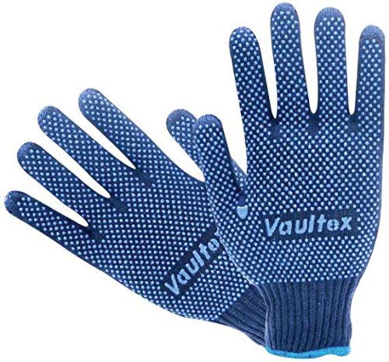 Vaultex Double Side Dotted Gloves, VS91, 10 Pairs, Blue