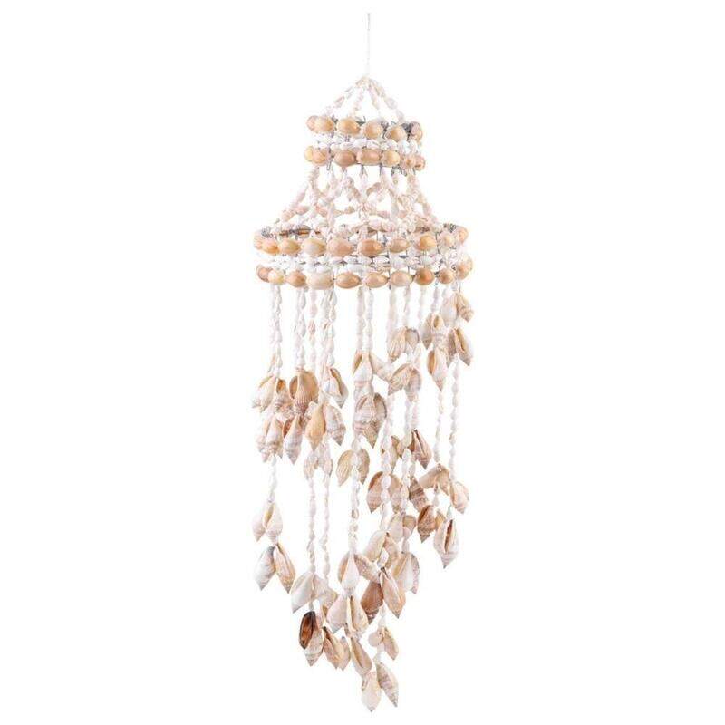 Yunbai Conch Sea Shell Wind Chime, White/Brown