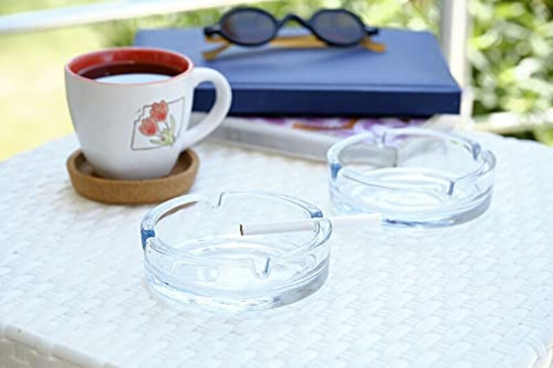 Destalya Glass Ashtrays, 2 Pieces, Clear