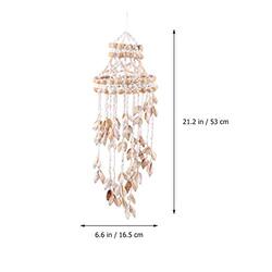 Healifty Beautiful Sea Shell Hanging Wind Chimes, White/Beige