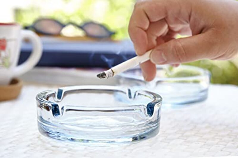 Destalya Glass Ashtrays, 2 Pieces, Clear