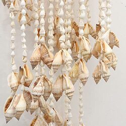 Healifty Beautiful Sea Shell Hanging Wind Chimes, White/Beige