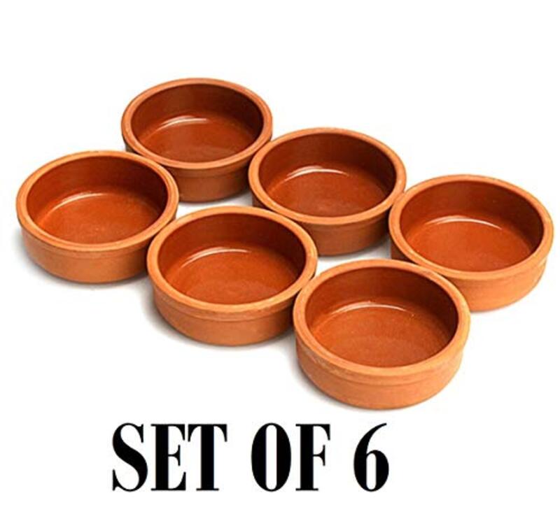 Baykul 6-Piece Handmade Clay Pots, Brown