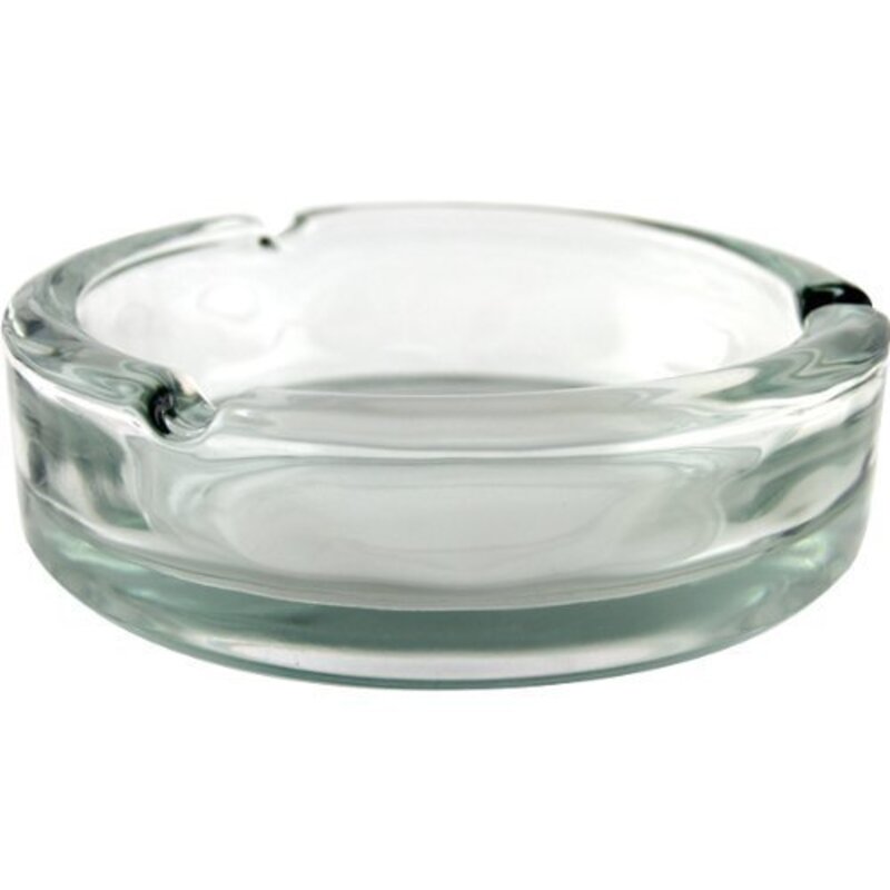 Round a Clock Elegant Round Glass Ashtray, 4 Pieces, Clear