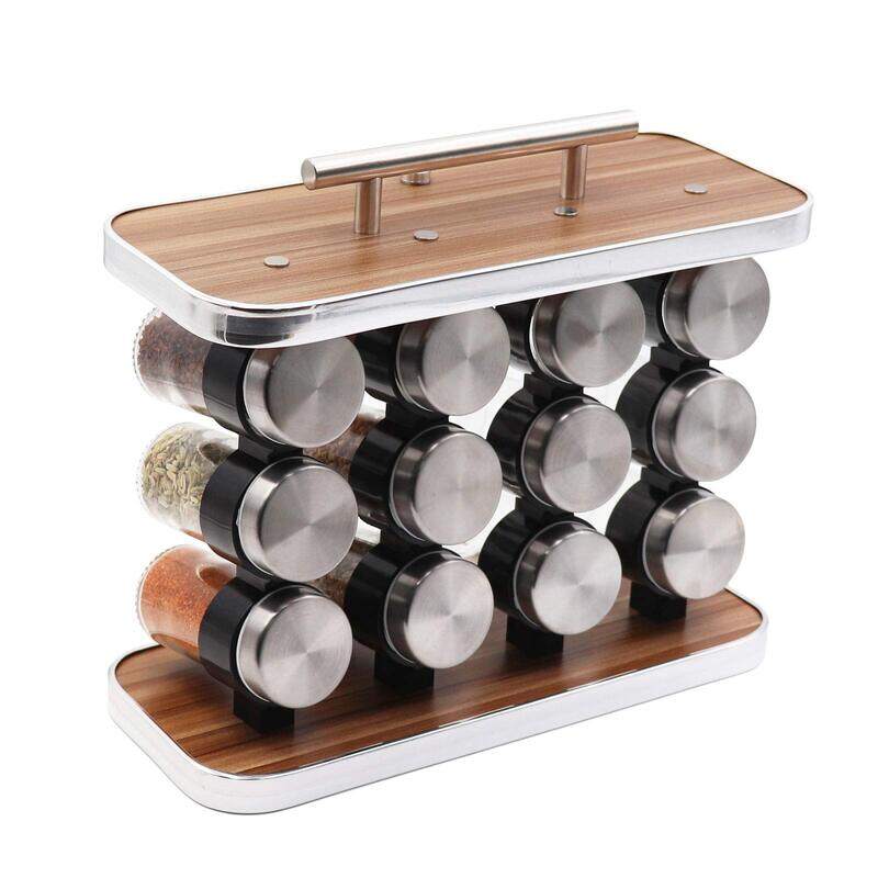 

Double2C Spice Rack Organizer, Brown/Silver