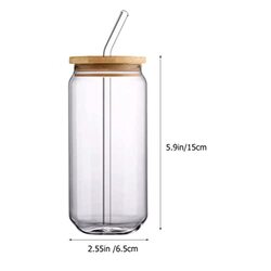 Yarnow 2-Piece Can Glass Tumblers with Lids and Straw, Clear