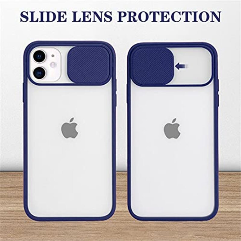 Apple iPhone 12 Pro Max Sliding Camera Lens Protection Case, Blue