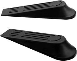 MixColours Heavy Duty Rubber Door Wedge, 10 Pieces, Black