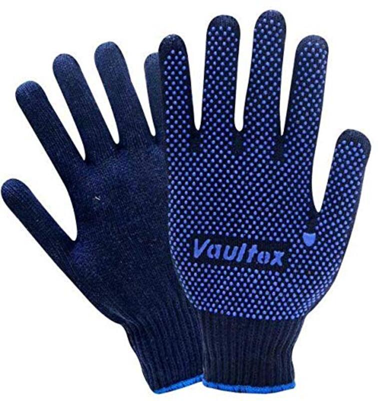 Vaultex Single Side Dotted Gloves, 12 Pairs, Blue