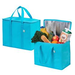 Veno Bag 2-Piece Insulated Reusable Grocery Bag, Cyan