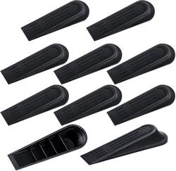 MixColours Heavy Duty Rubber Door Wedge, 10 Pieces, Black