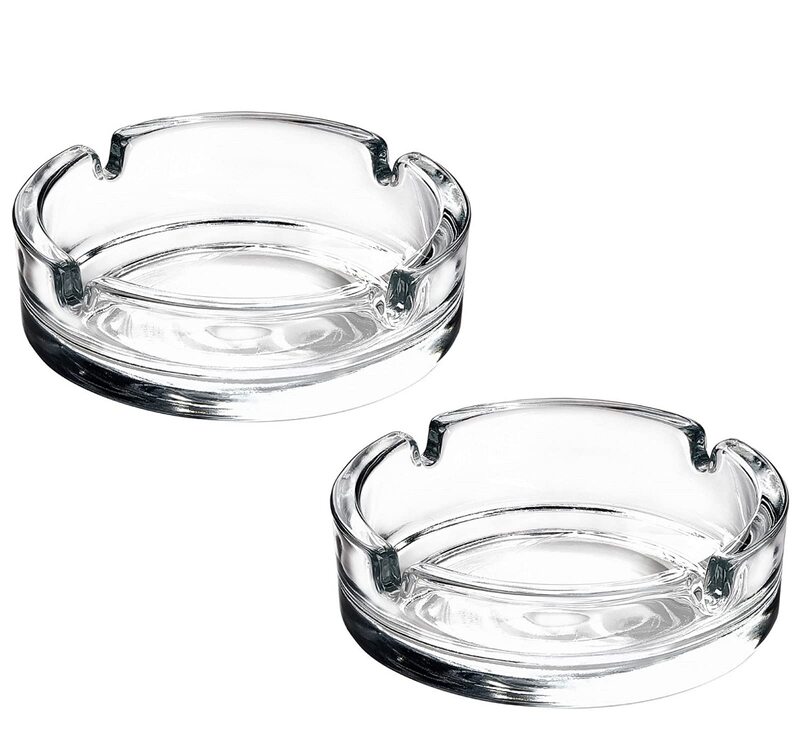 Destalya Glass Ashtrays, 2 Pieces, Clear