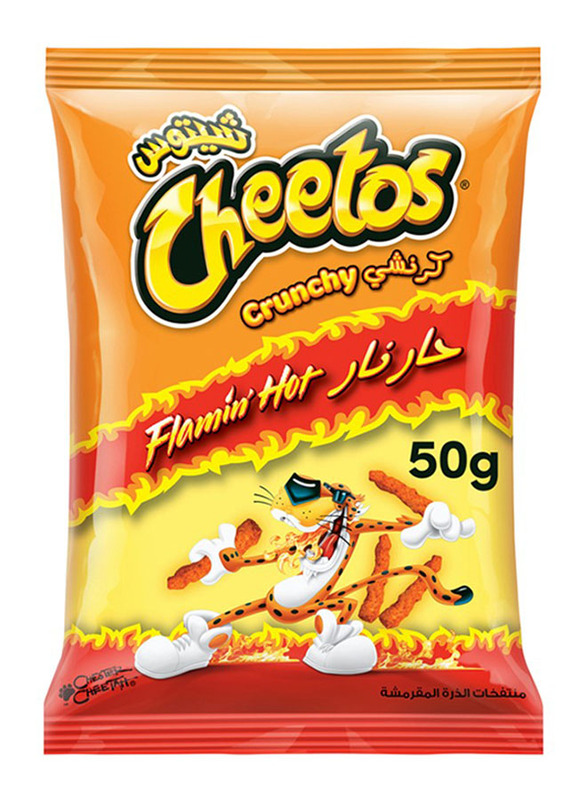 Cheetos Crunchy Flamin' Hot Snacks, 50g