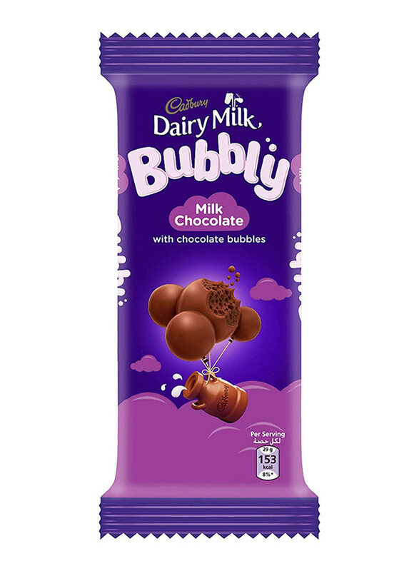 

Cadbury Dairy Milk Bubbly Milk Chocolate Bar, 87g