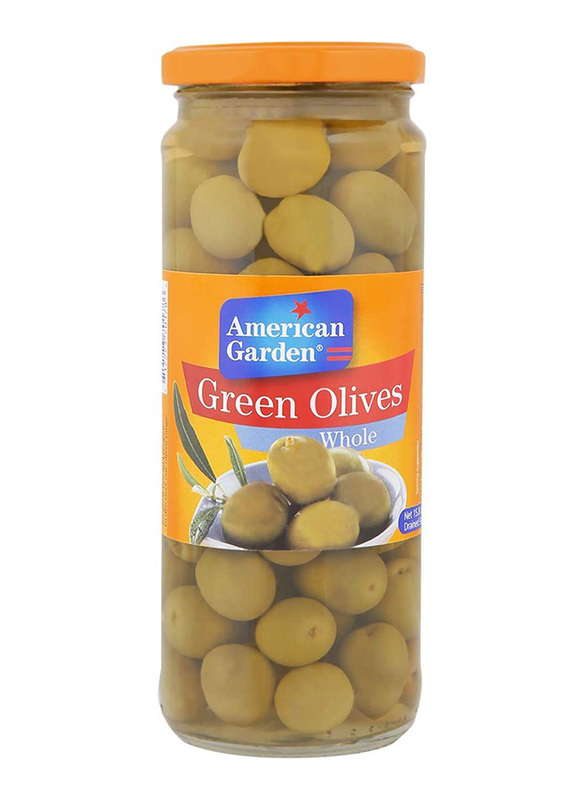 American Garden Green Olives Whole, 450g