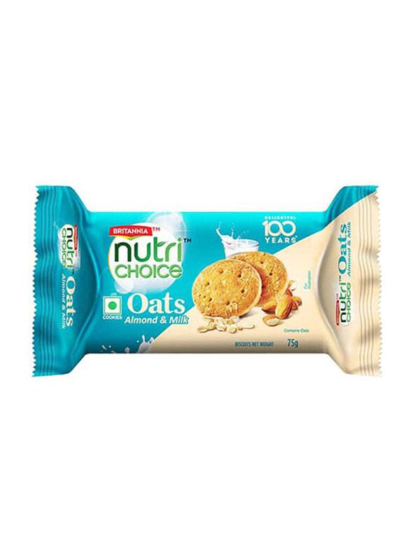 

Britannia Nutri Choice Almond & Milk Oats Cookies, 75g