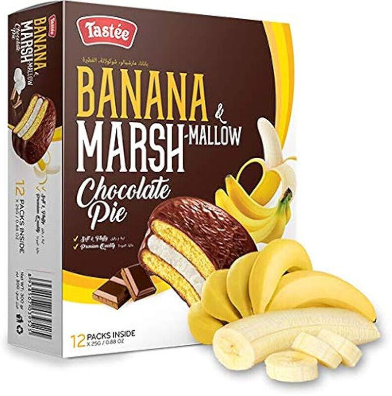 

Tastee Banana Marsh Mallow Chocolate Pie 25g*12pcs