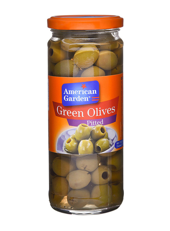 American Garden Green Olives Pitted, 212g