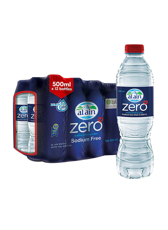 

Al Ain Zero Bottled Drinking Mineral Water, 12 Bottles x 500ml