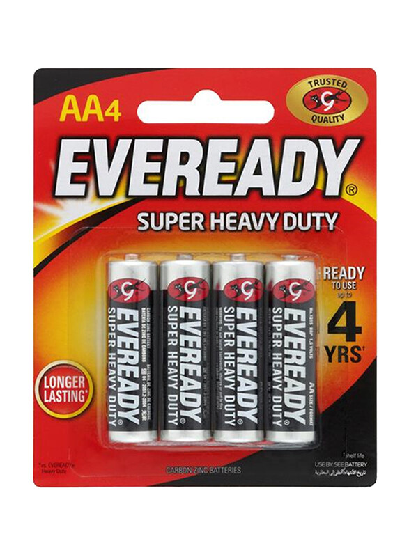 

Eveready AA Super Heavy Duty 1.5V Batteries, 4 Piece, Black