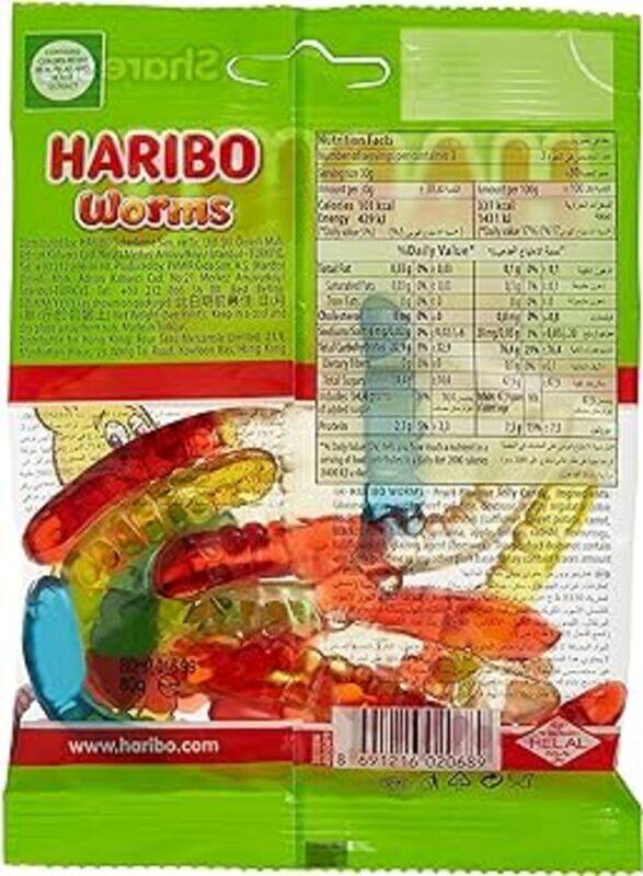 

Lays Haribo Worms 80gm*75pices