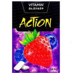 Action Vitamin Strawberry&Blueberry Gum 23.8gm*200pcs