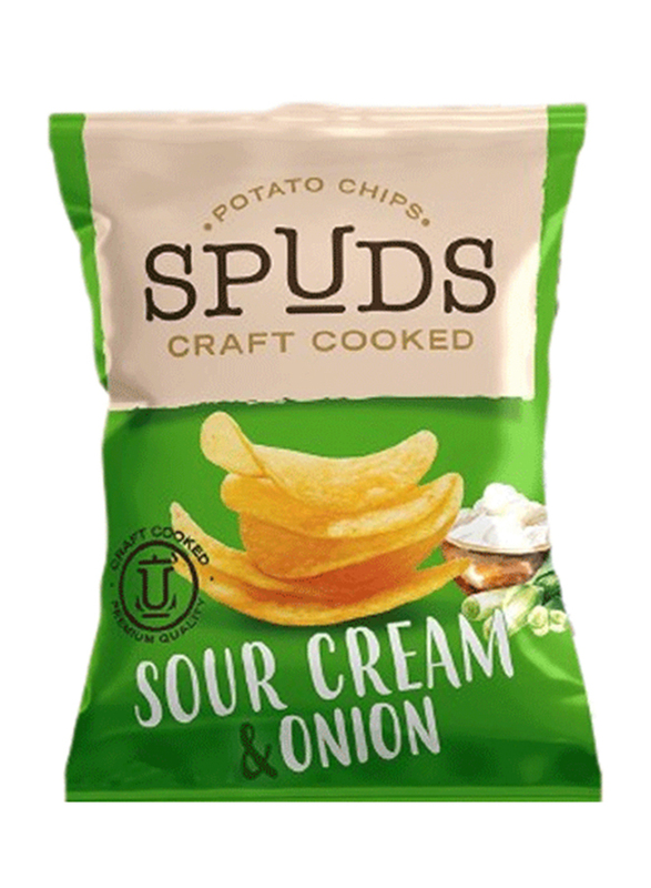 Spuds Sour Cream & Onion Potato Chips, 65g