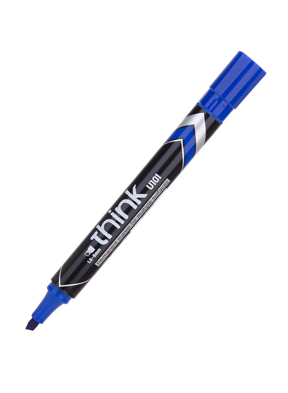 

Deli EU10130 Permanent Marker with Chisel Head, Blue