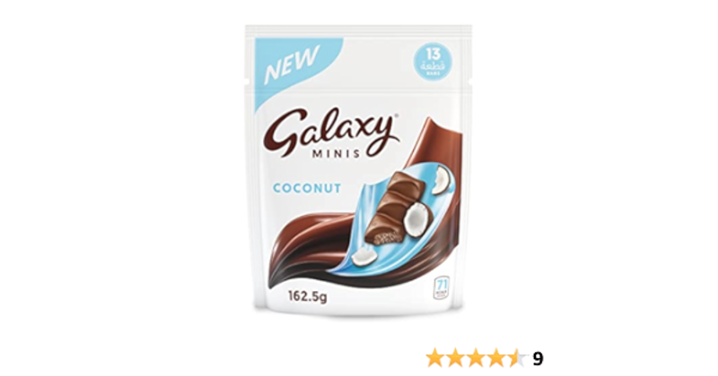 

Galaxy Milk Choco& Coconut Mini 162.5gm*72pcs