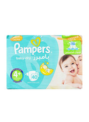 Pampers Baby Dry Diapers, Size 4 plus, 9-16 kg, Value Pack, 40 Count