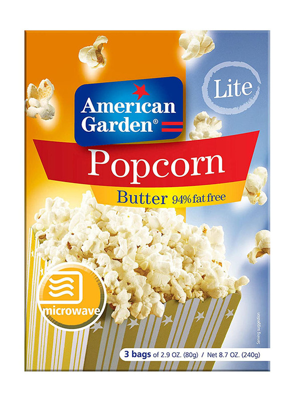 American Garden Butter Microwave Popcorn, 240g