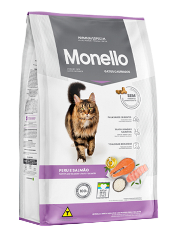 Monello Sterilized Turkey & Salmon Adult Cat Dry Food, 1Kg