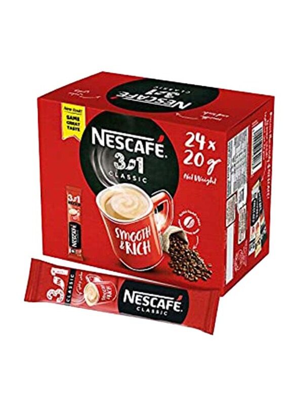 

Nescafe 3-In-1 Classic Coffee Box, 24 Sachet x 20g