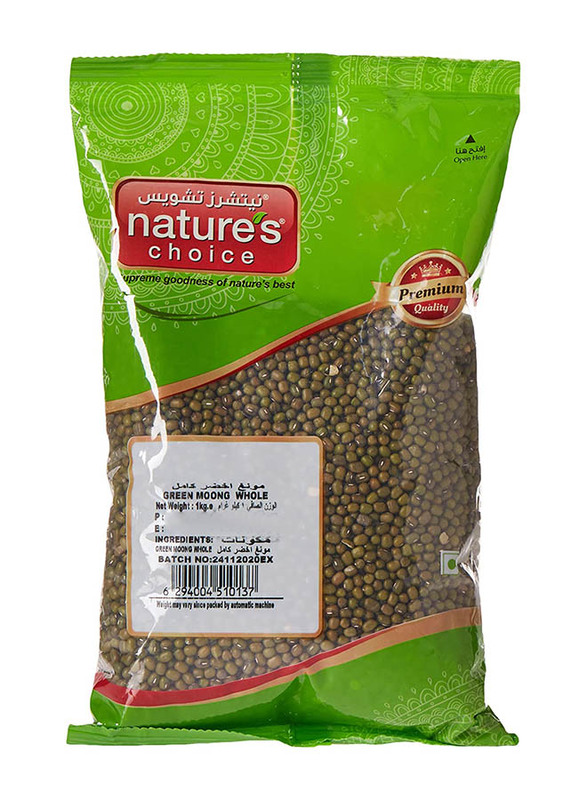 Natures Choice Green Moong Whole, 1 KG