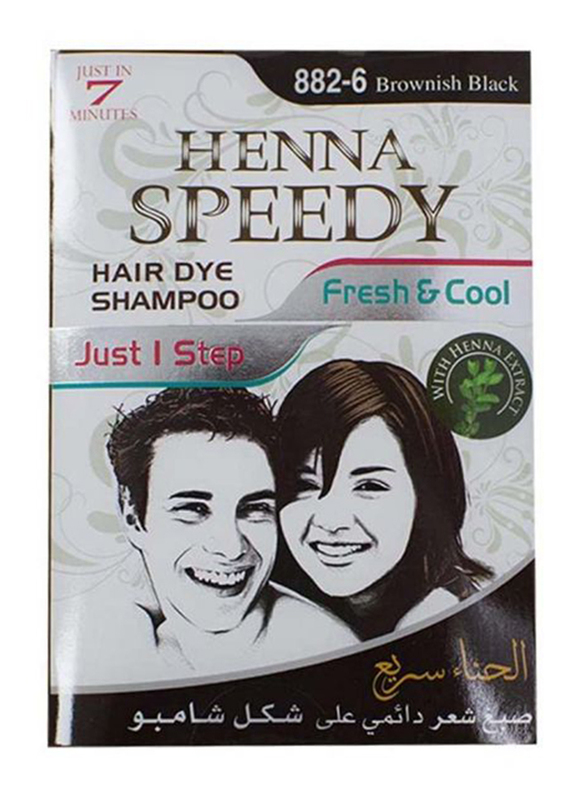 Henna Speedy Hair Dye Shampoo, 30ml, Brownish Black