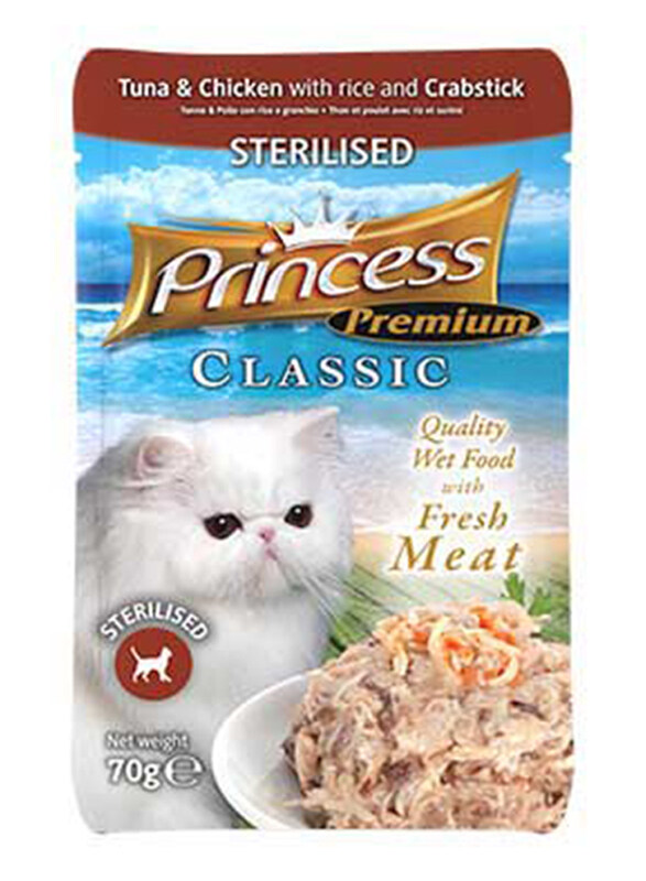 

Princess Tuna & Chicken with Rice & Crabstick Cat Food, 70g