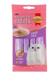 Smartheart Creamy Squid Cat Treats, 4 x 15g