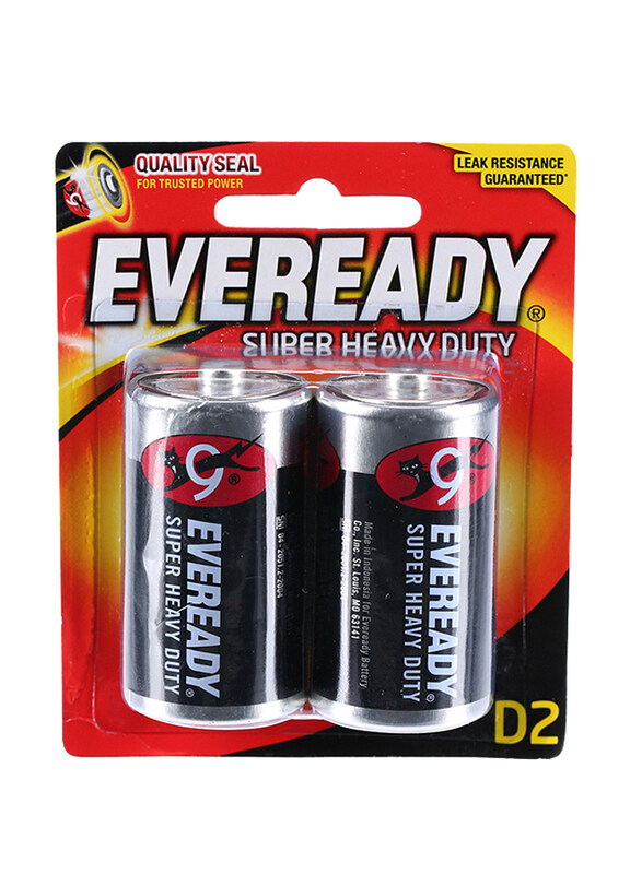 

Eveready 1.5V Battery Super Heavy Duty 1250, 2 Piece, Black