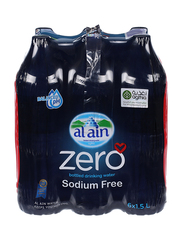 Al Ain Zero Bottled Drinking Mineral Water, 6 Bottles x 1.5 Litres